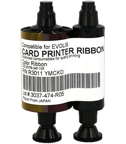 Amazon.com: R3011 YMCKO Ribbon Compatible for Evolis Pebble Dualys